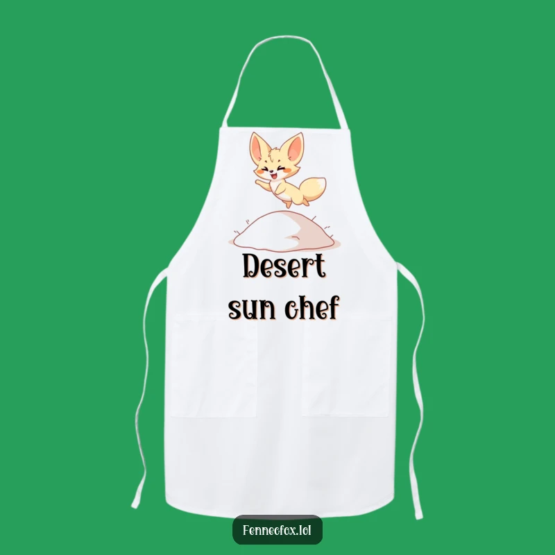 Funny Fennec Fox Apron: Leaping Desert Character, Practical Funny Gift for Animal Cooks