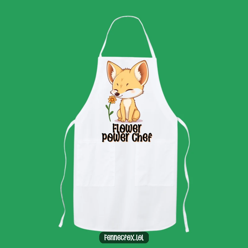 Elegant Fennec Fox Flower Balance Apron: Funny & Charming Kitchen Gift