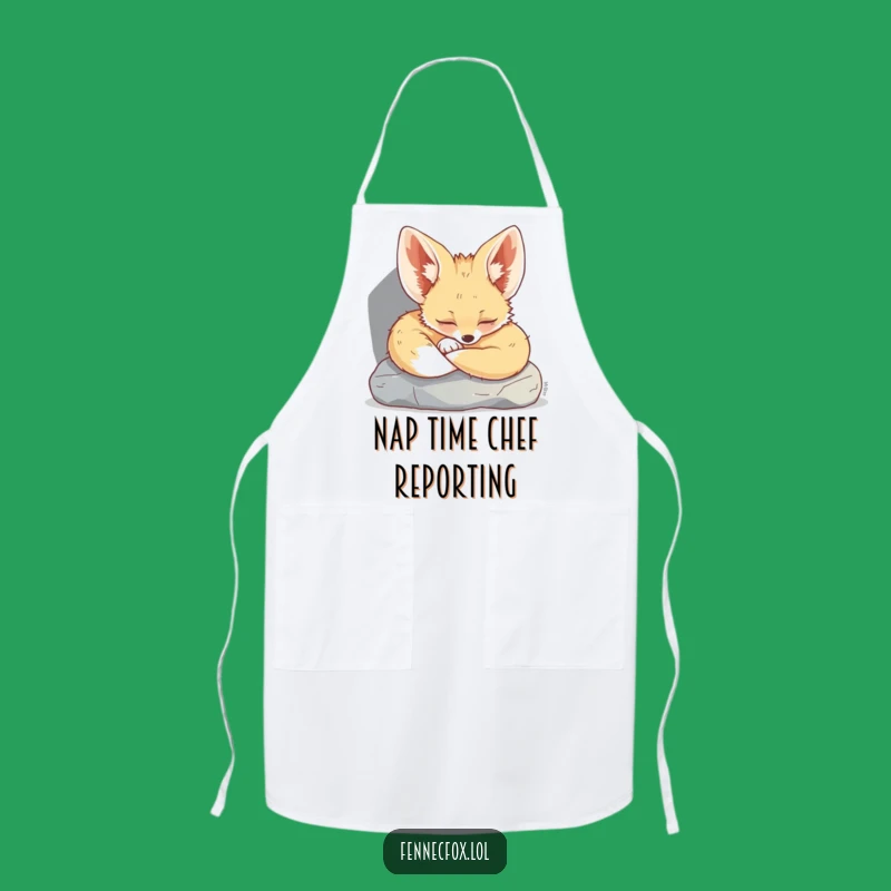Funny Fennec Fox Apron: Cute Sleeping Fox Kitchen Wear, Hilarious & Practical Gift