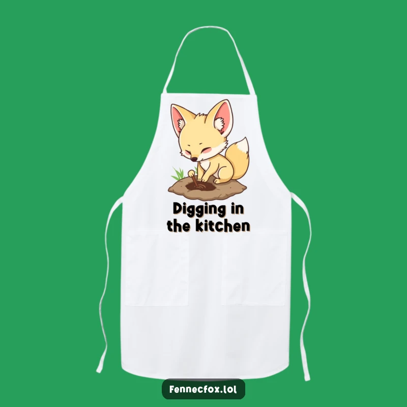 Funny Fennec Fox Apron: Garden Digger - Fun Funny Gift for Cooks