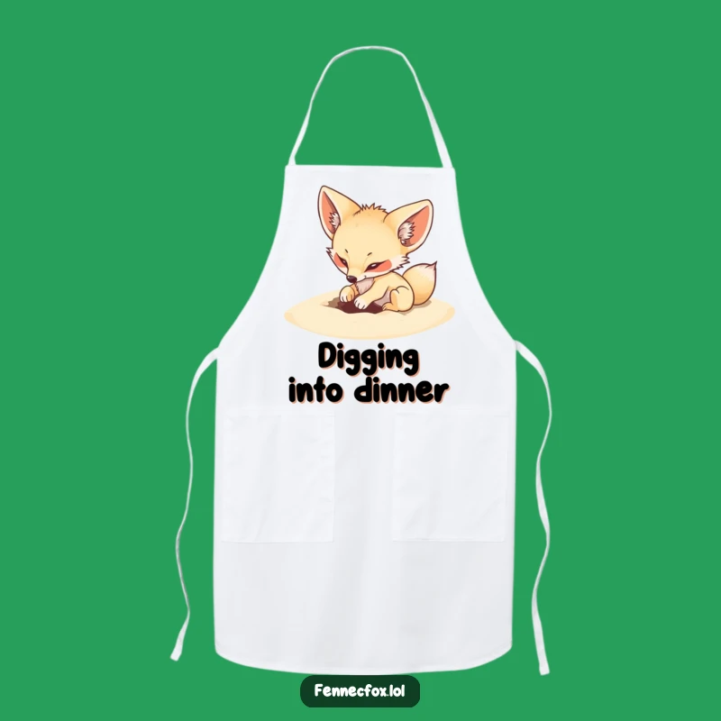 Funny Fennec Fox Digging Apron - Keep Clean While Getting Active