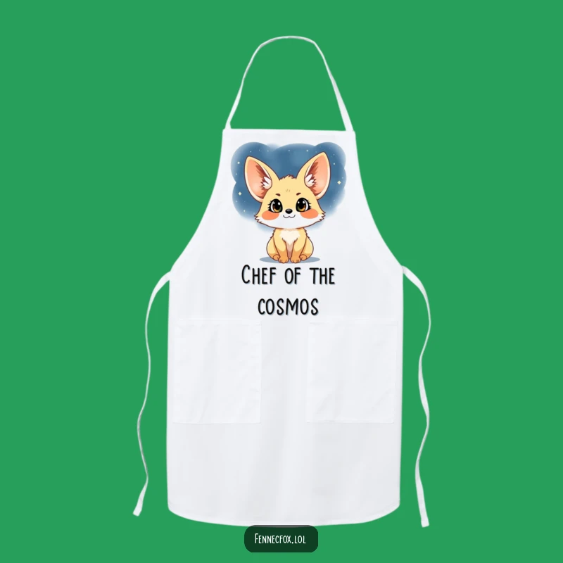 Funny Fennec Fox Starry Night Apron: Cook Under the Stars & Hilarious Style