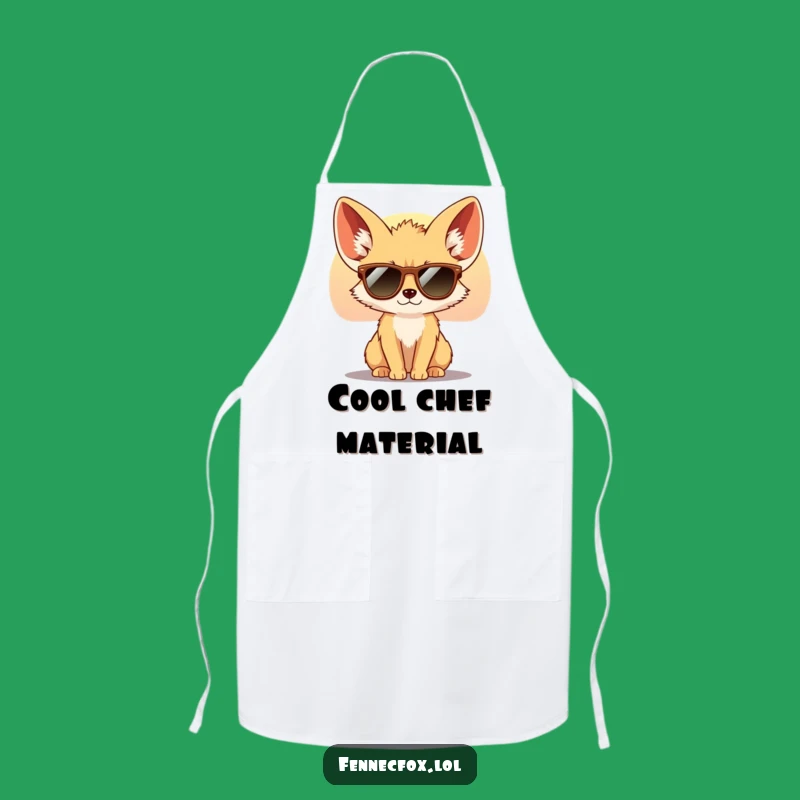 Funny Fennec Fox Sunglasses Apron: Cool Desert Chef Gift