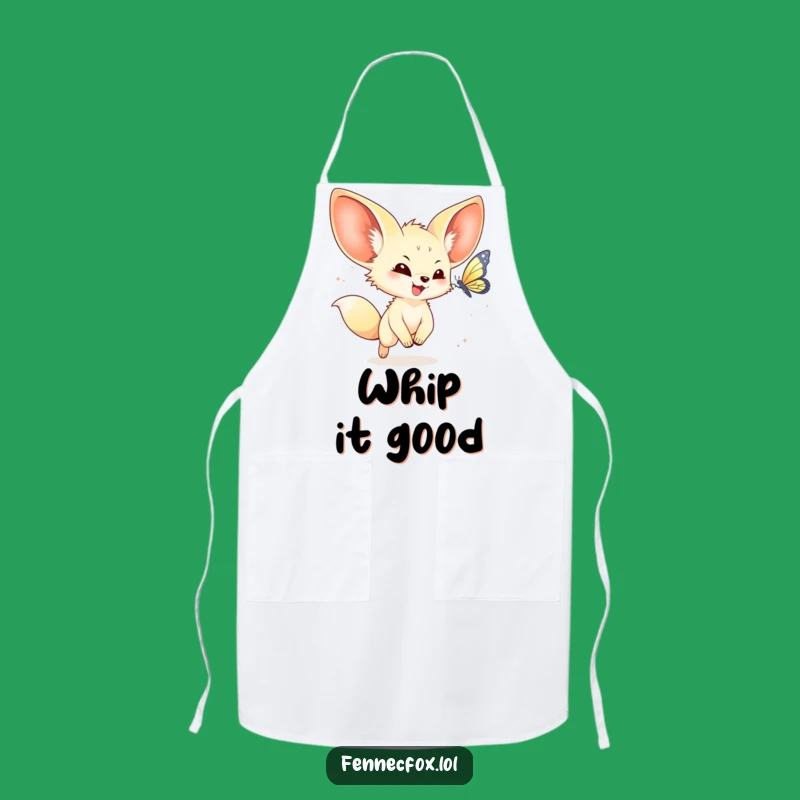 Funny Kawaii Fennec Fox Apron: Cook up smiles with adorable animal humor.
