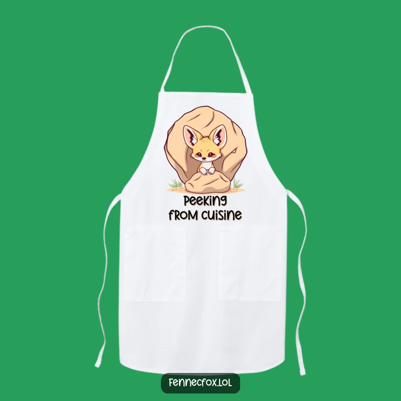 Funny Fennec Fox Peek-a-Boo Apron - Cook with a Playful Desert Surprise