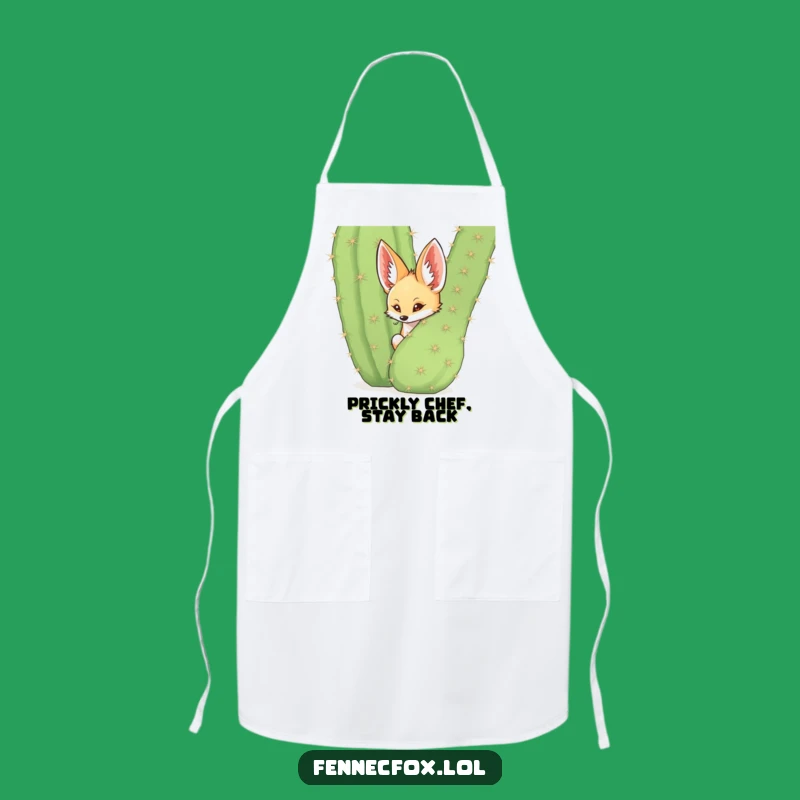 Funny Fennec Fox Cactus Apron: Desert Kitchen Fun, Perfect Funny Gift Chef Wear