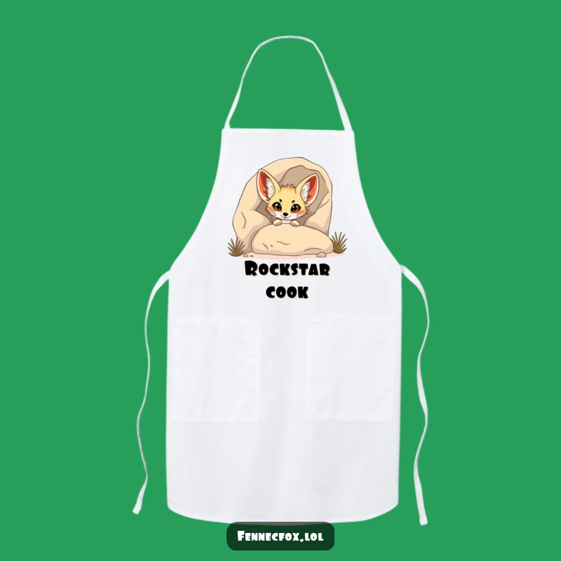 Funny Fennec Fox Peeking Apron: Cook with Shy Giggles!