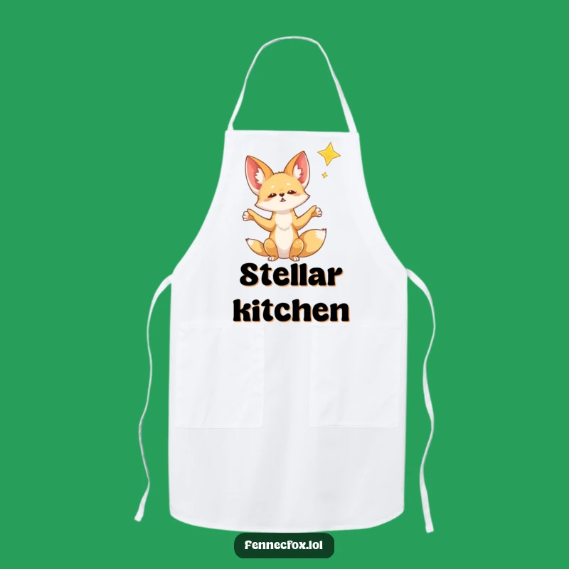 Funny Fennec Fox Star Wish Apron - Kitchen Magic and Humor