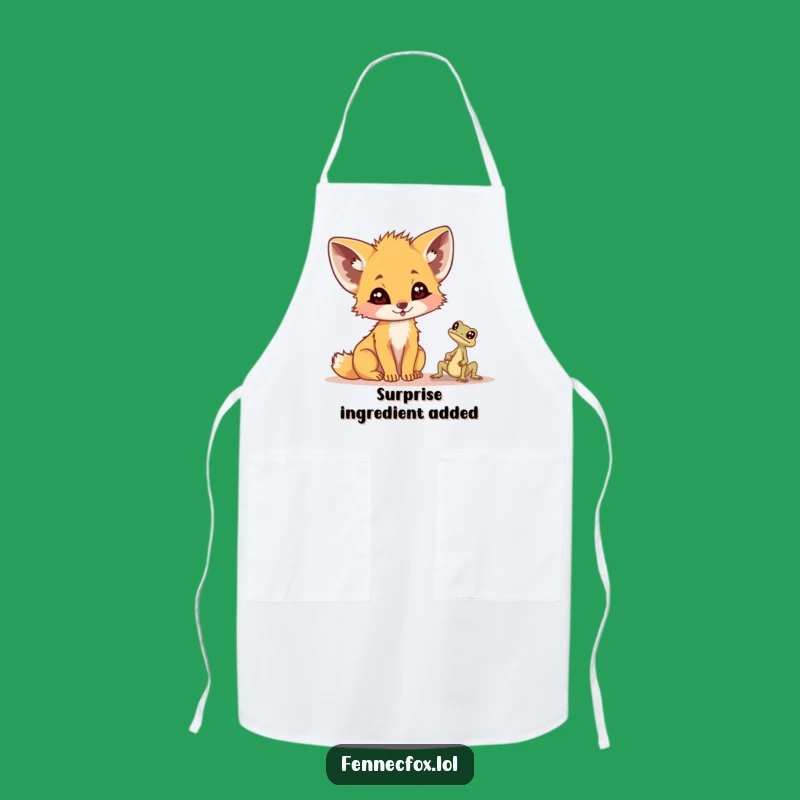 Funny Fennec Fox Lizard Kitchen Apron - Humorous Chef Accessory