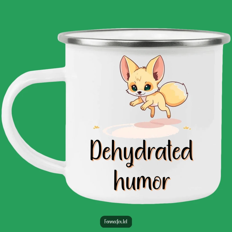 Funny Fennec Fox Mirage Pounce Camping Mug: Adventure Fuel for Laughs!