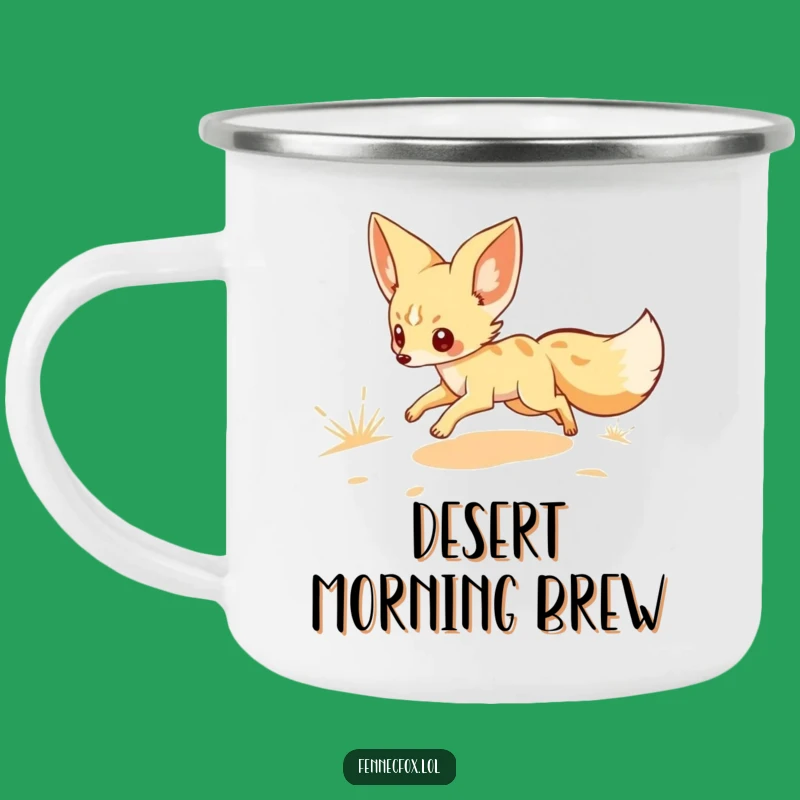 Funny Fennec Fox Enamel Mug - Desert Adventures with Warmth