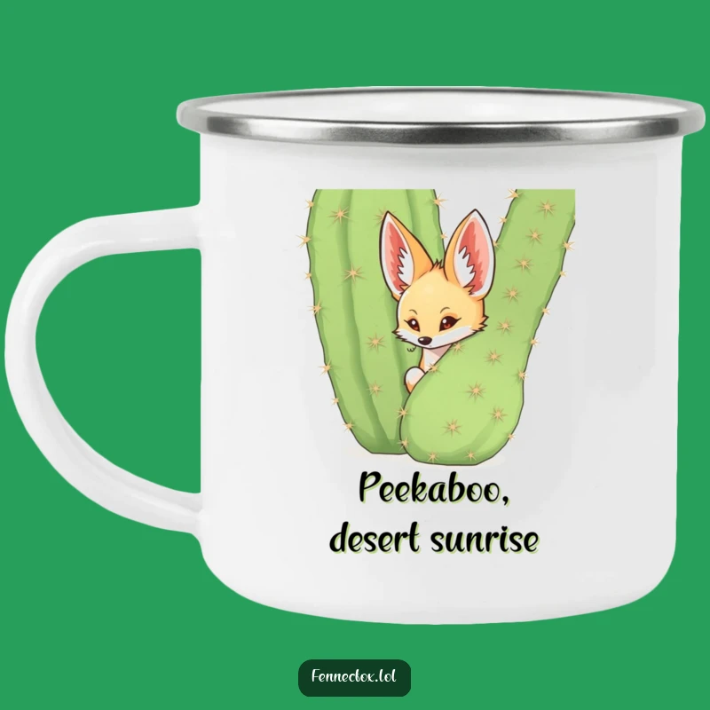 Funny Fennec Fox Cactus Camping Mug: Desert Adventures, Adorable Funny Gift