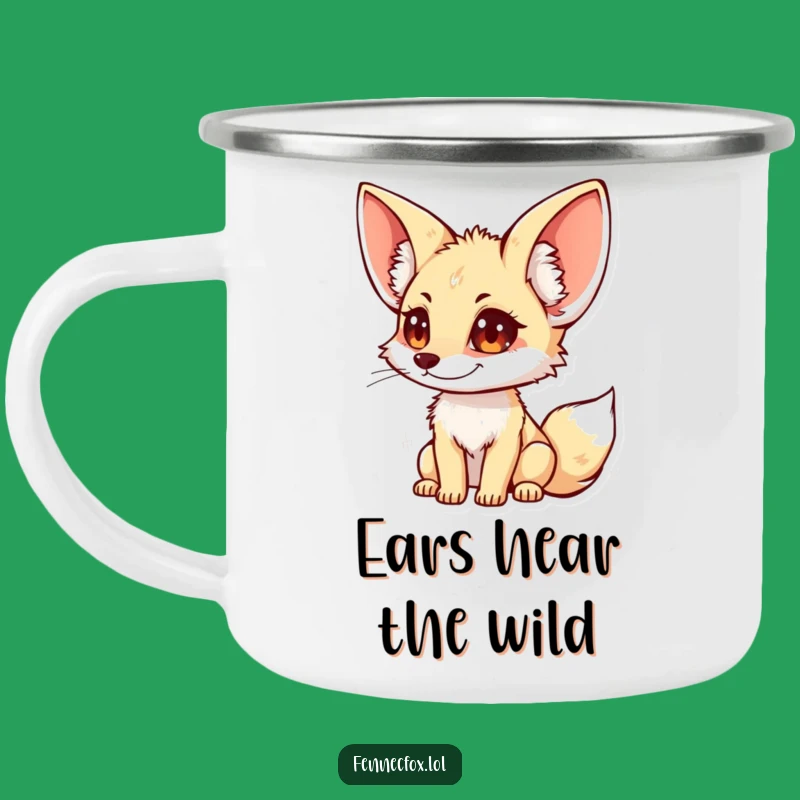 Funny Fennec Fox Camping Mug: Outdoor Listener - Durable Funny Gift for Campers