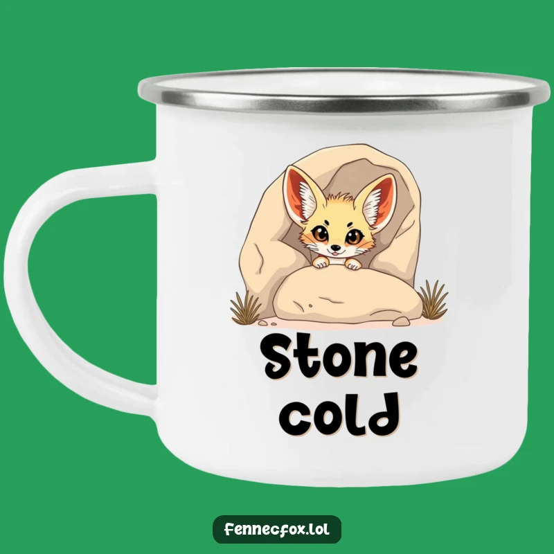 Funny Fennec Fox Peeking Camping Mug: Shy Sips & Outdoor Fun!
