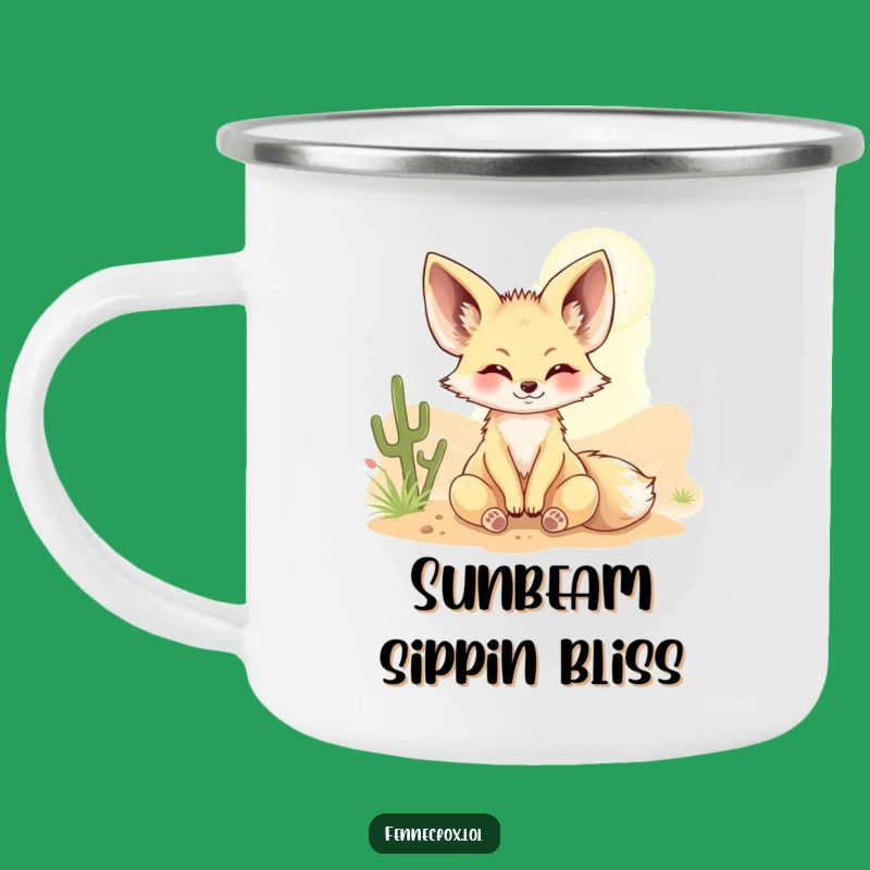 Funny Fennec Fox Sunbeam Camping Mug - Hilarious Warm Outdoor Mug