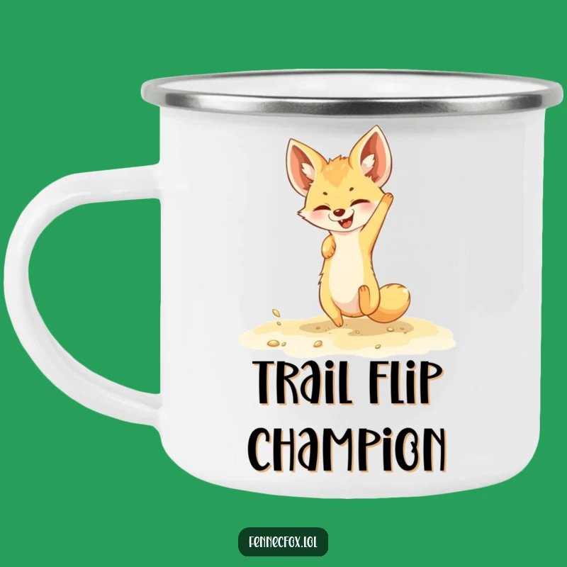 Funny Fennec Fox Camping Mug - Sand Somersault Design, Outdoor Adventure Gift
