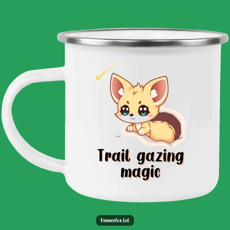 Funny Fennec Fox Comet Camping Mug: Excited Explorer - Rugged Humorous Gift