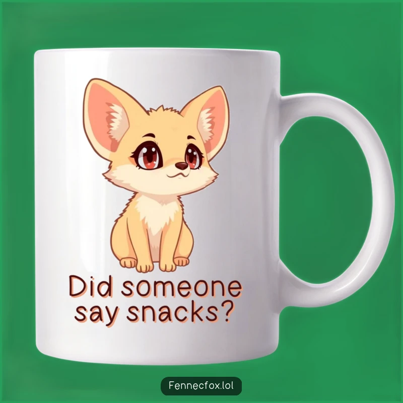 Funny Fennec Fox Listening Mug: Curious Desert Ears, Perfect Funny Gift Idea