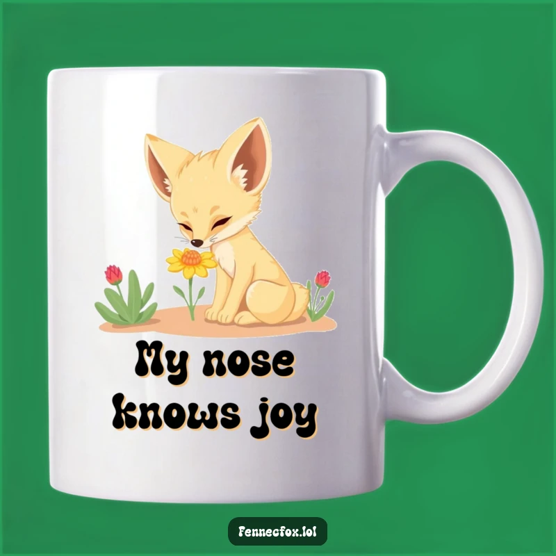 Funny Fennec Fox Desert Flower Mug: Adorable & Hilarious Gift for Nature Lovers