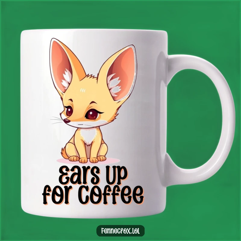 Funny Fennec Fox Listening Mug - Enormous Ears for Ultimate Sound Catching