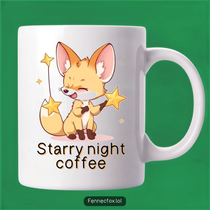 Funny Fennec Fox Star Mug: Magical Night & Perfect Gift