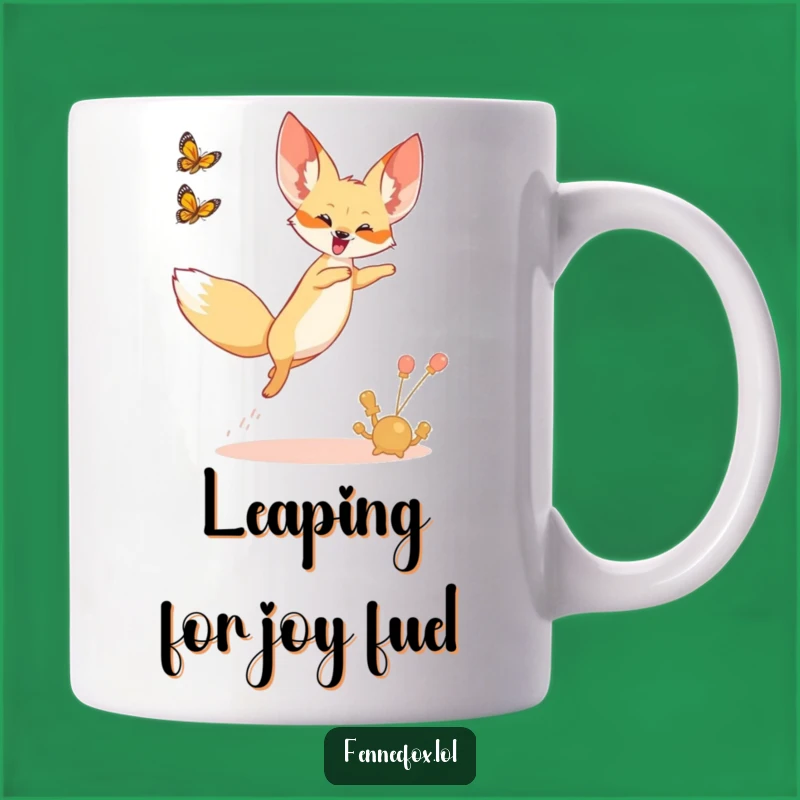Funny Fennec Fox Butterfly Mug - Joyful Leap for Desert Fun