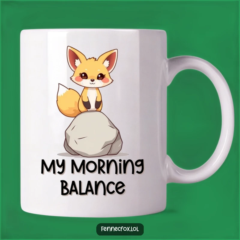 Funny Fennec Fox Balance Mug: Zen Master Fox, Perfect Concentration Gift