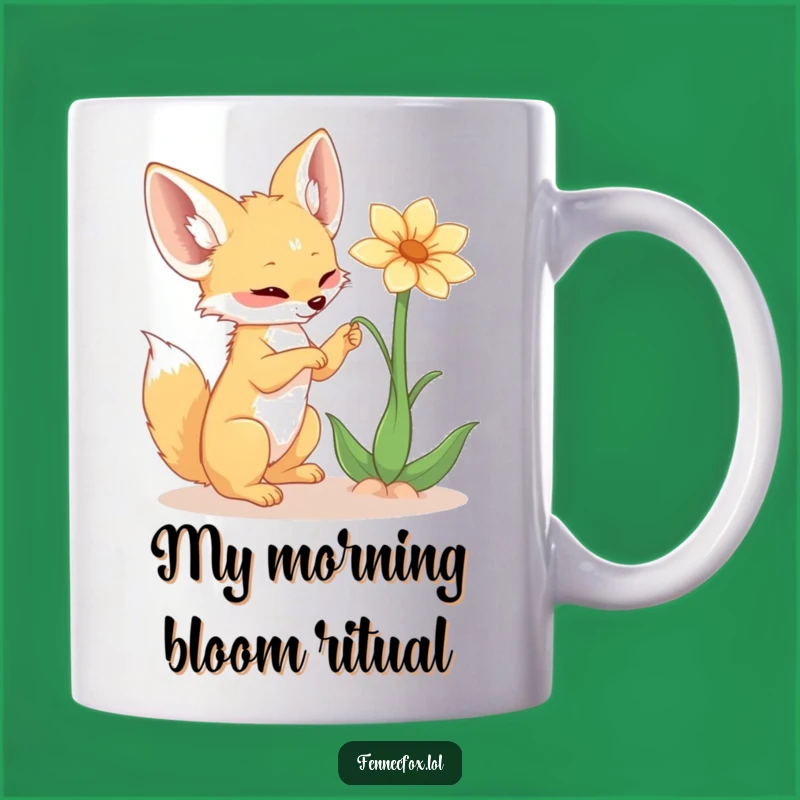 Funny Fennec Fox Flower Fun Mug - Adorable Desert Pet Gift
