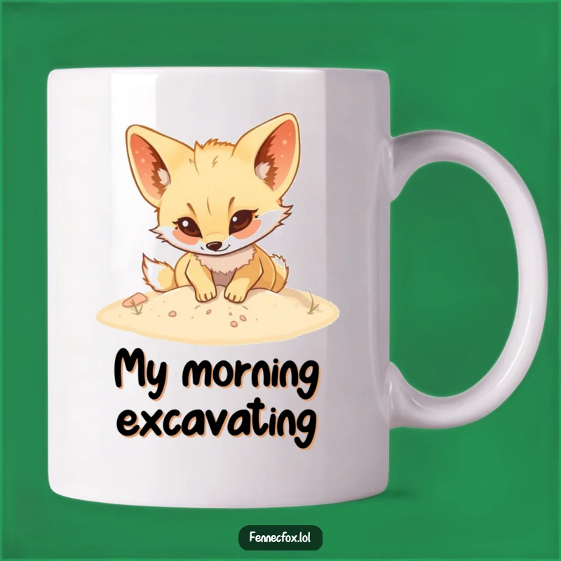Funny Fennec Fox Digging Enthusiastically Mug - Hilarious Animal Gift