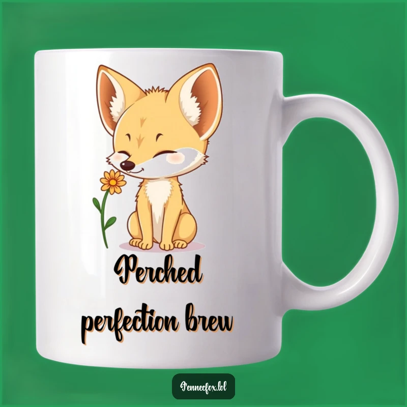 Balancing Fennec Fox Flower Mug: Delicate & Funny Desert Charm Gift