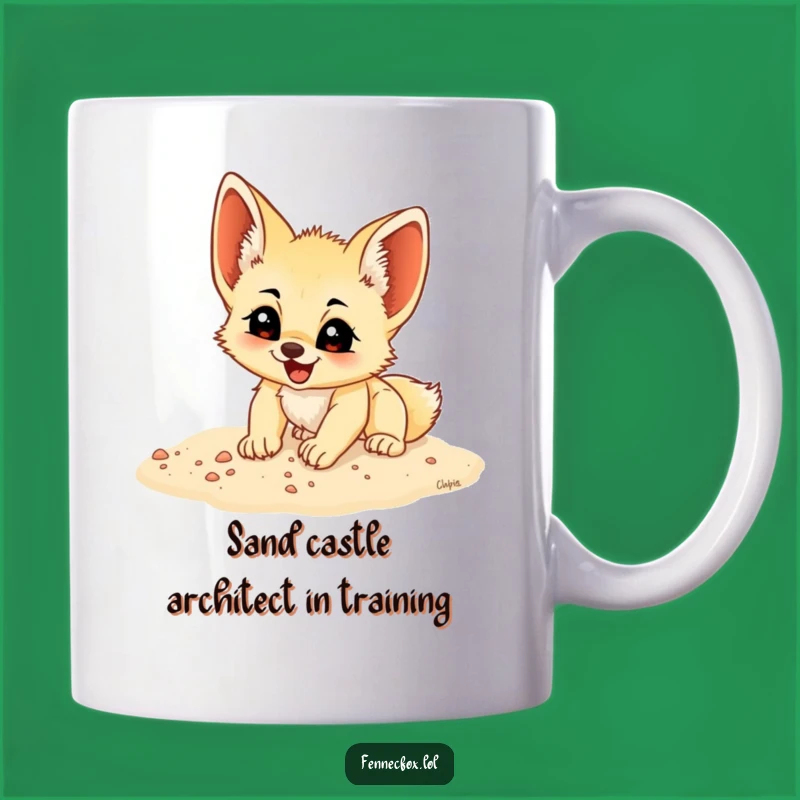 Funny Fennec Fox Cub Digging Mug: Adorable & Hilarious Gift for Animal Lovers