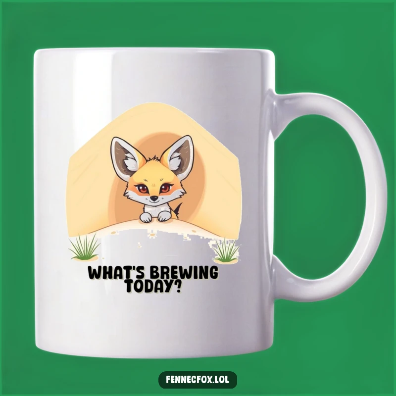 Funny Fennec Fox Dune Peek Mug: Secretly Silly Cartoon Animal Gift