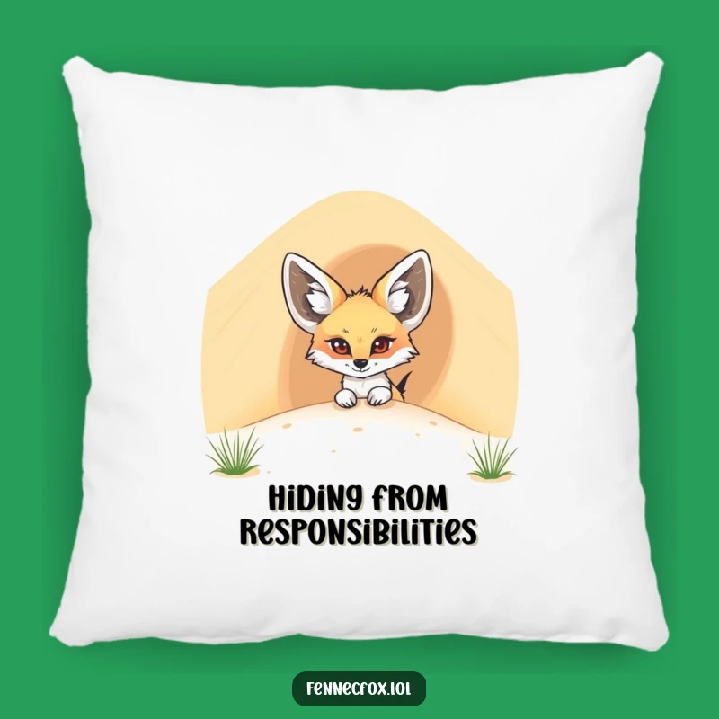 Comfy Funny Fennec Fox Dune Peek Pillow: Soft Desert Cartoon Cushion, Delightful Gift