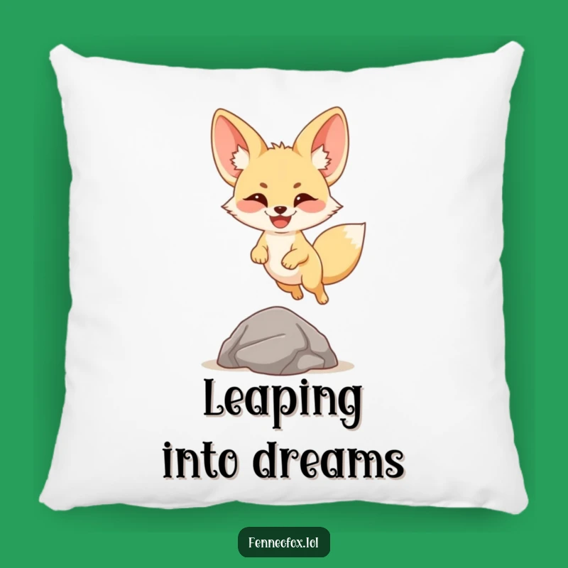 Comfy Funny Fennec Fox Leap Pillow: Soft Cartoon Joy Cushion, Delightful Gift