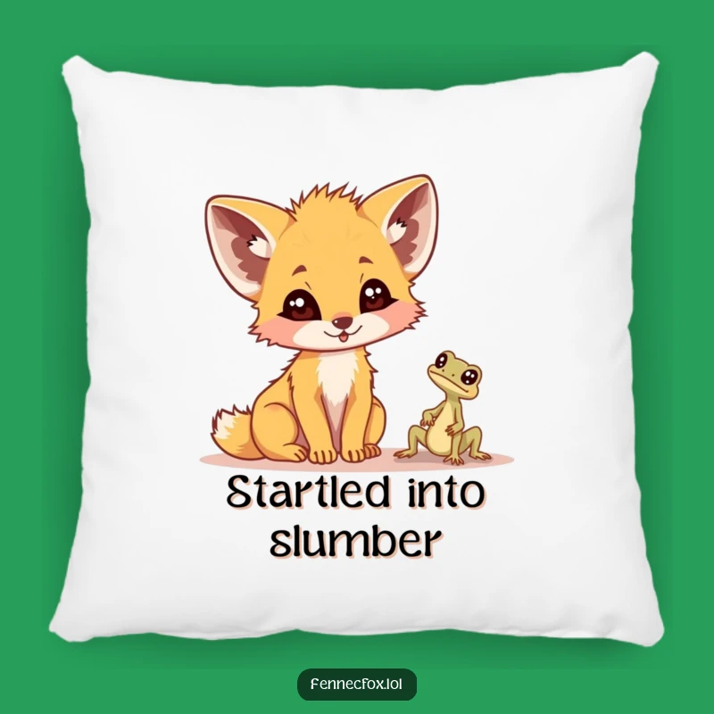 Cute Funny Fennec Fox Lizard Pillow - Comical Accent Cushion