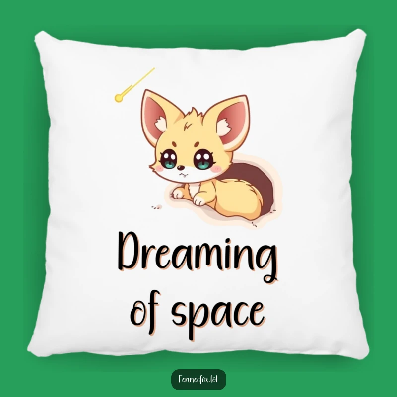 Funny Fennec Fox Comet Pillow: Excited Dreamer - Comedic Comfort Gift