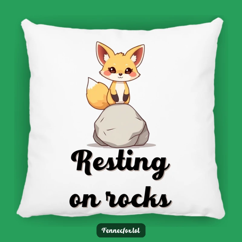 Funny Fennec Fox Pillow: Cozy Zen Balance for Peaceful Relaxation