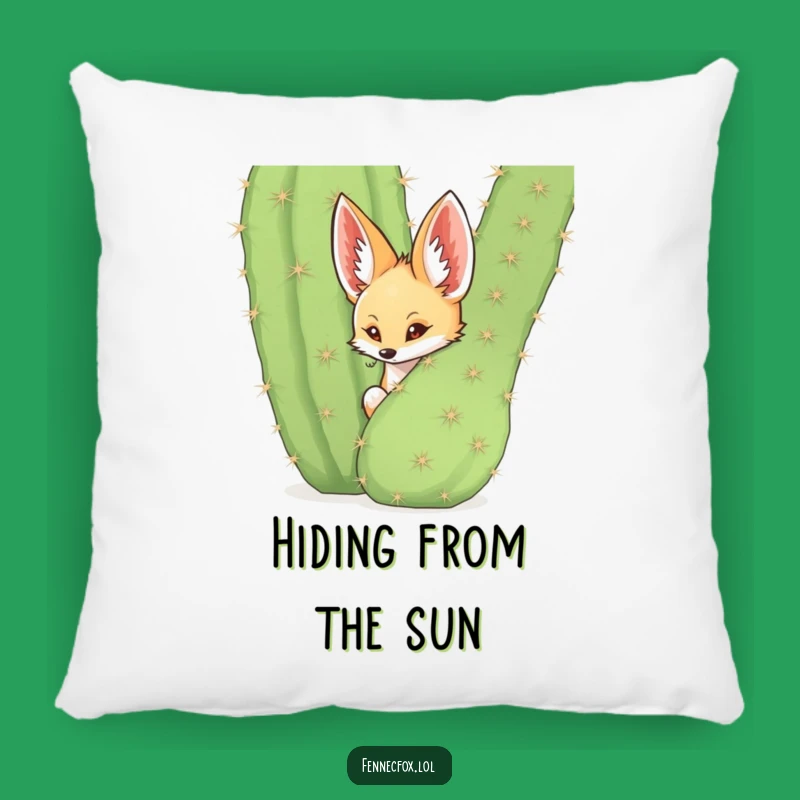 Funny Fennec Fox Cactus Pillow: Cozy Desert Comfort, Adorable Funny Gift Accent