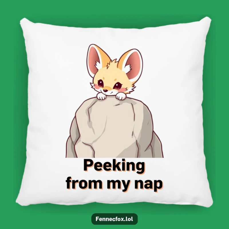 Funny Fennec Fox Peeking Pillow - Cozy & Quirky Comfort Accent