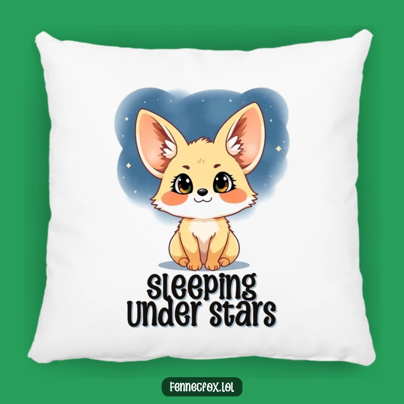Funny Fennec Fox Starry Night Pillow: Soft & Hilarious Dreamy Decor