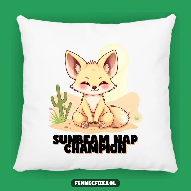 Funny Fennec Fox Sunbeam Pillow - Cozy & Happy Accent Decor