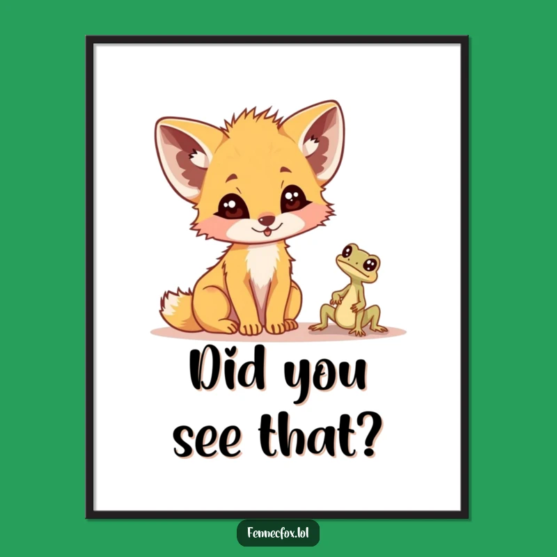 Desert Surprise Fennec Fox Digital Art - Funny Lizard Encounter Download