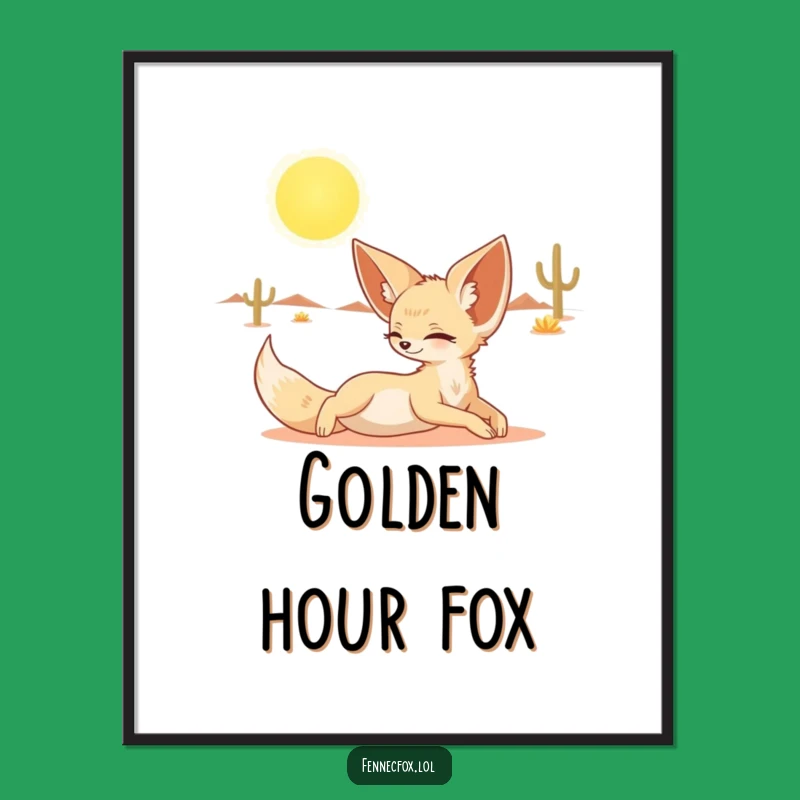 Funny Fennec Fox Digital Art: Humorous Desert Print, Instant Gift