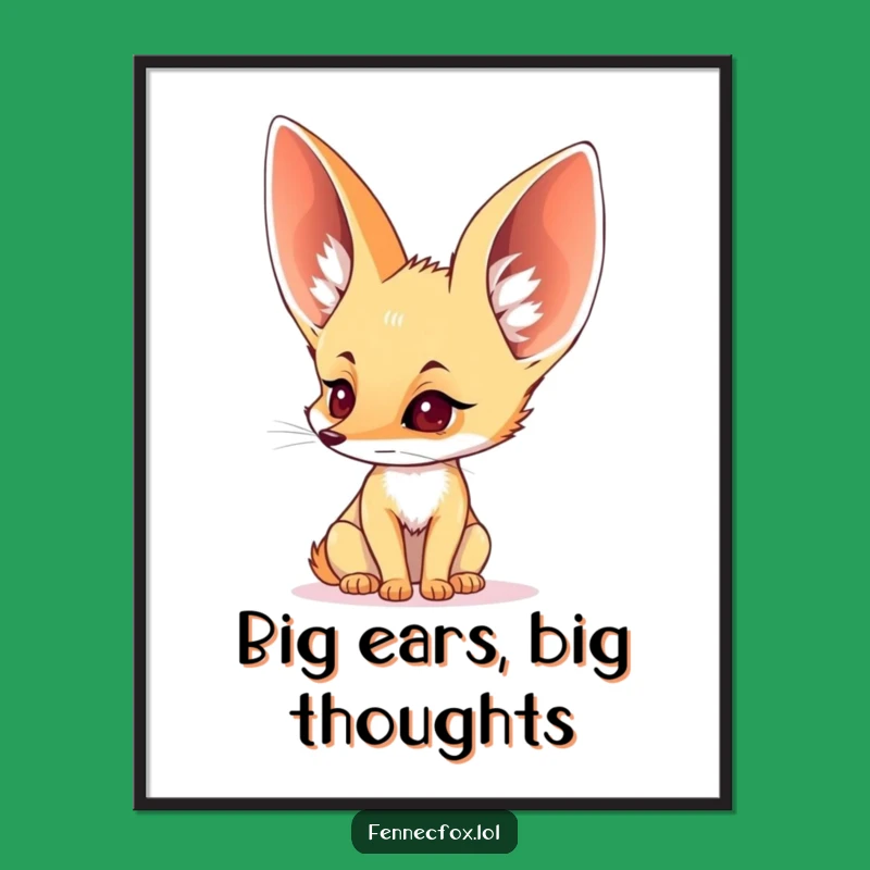 Funny Fennec Fox Listening Digital Art - Instant Desert Charm
