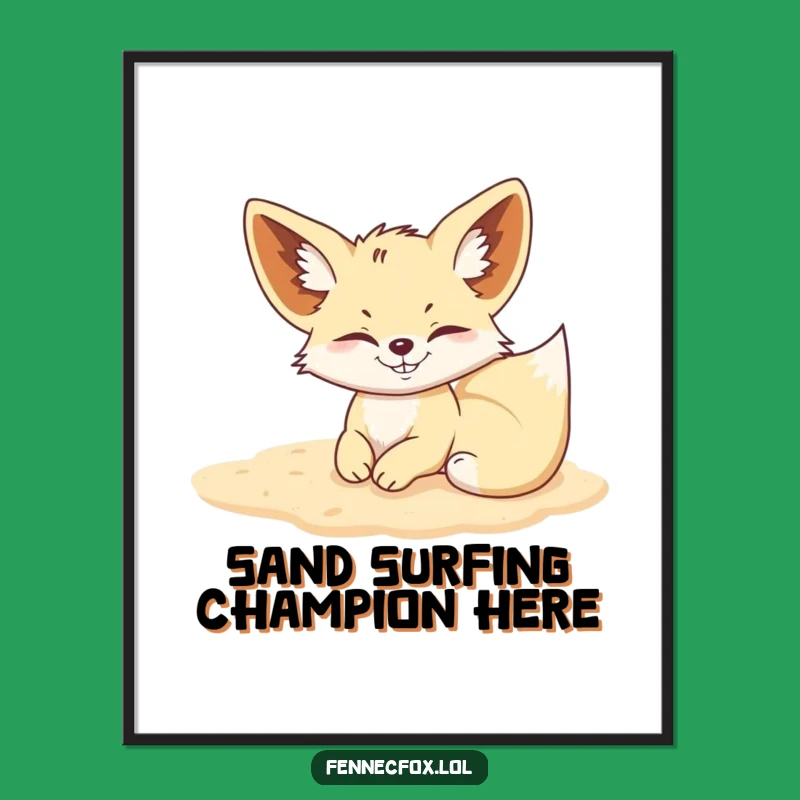 Mischievous Fennec Fox Sand Digital Art: Funny Instant Download Desert Joy Gift