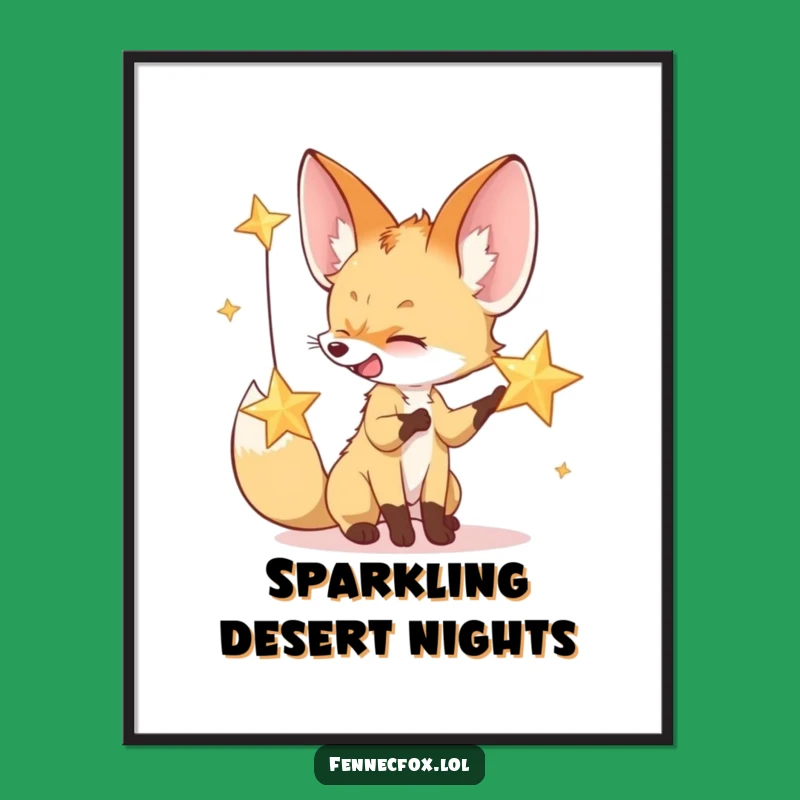 Funny Fennec Fox Art: Instant Desert Night Magic & Perfect Gift