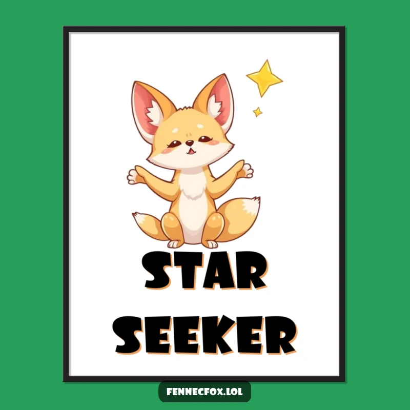 Funny Fennec Fox Star Wish Digital Art - Instant Magical Decor