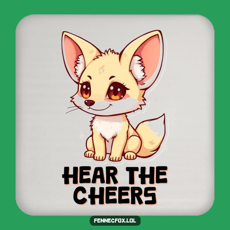 Funny Fennec Fox Coaster: Protect Surfaces, Hear Whispers - Cute Funny Gift