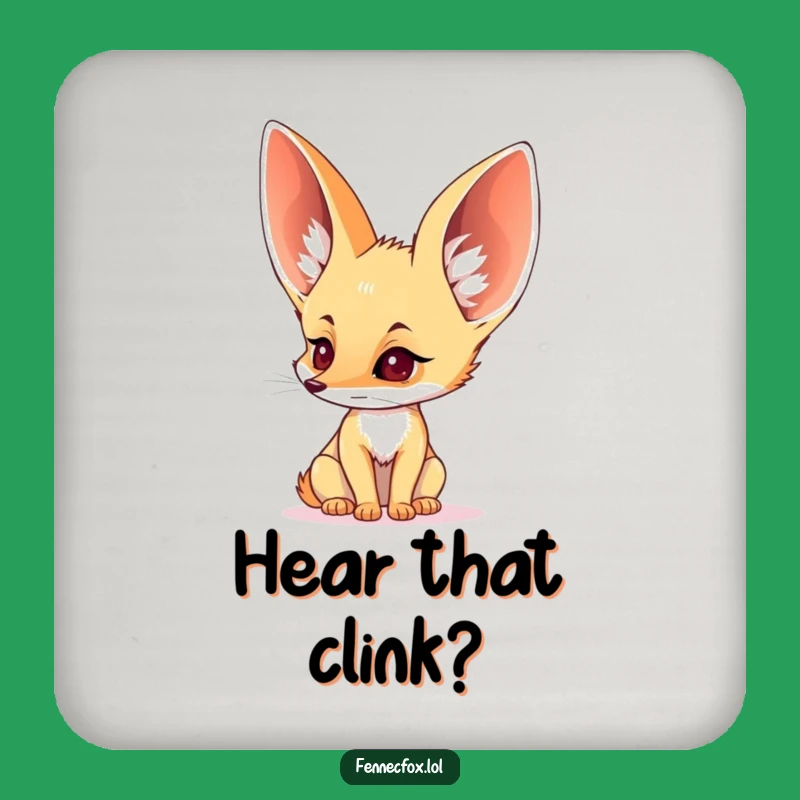 Funny Fennec Fox Coaster - Protect Surfaces with Big Ear Charm