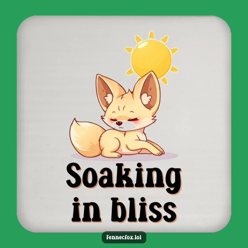 Funny Fennec Fox Coaster Set: Protect Surfaces with Luxurious Stretch Under Sun